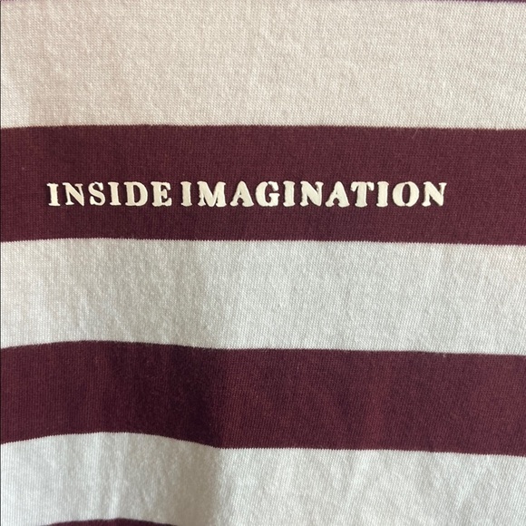 Denim & Flowers Men's Maroon and White Striped Tee - Picture 3 of 3